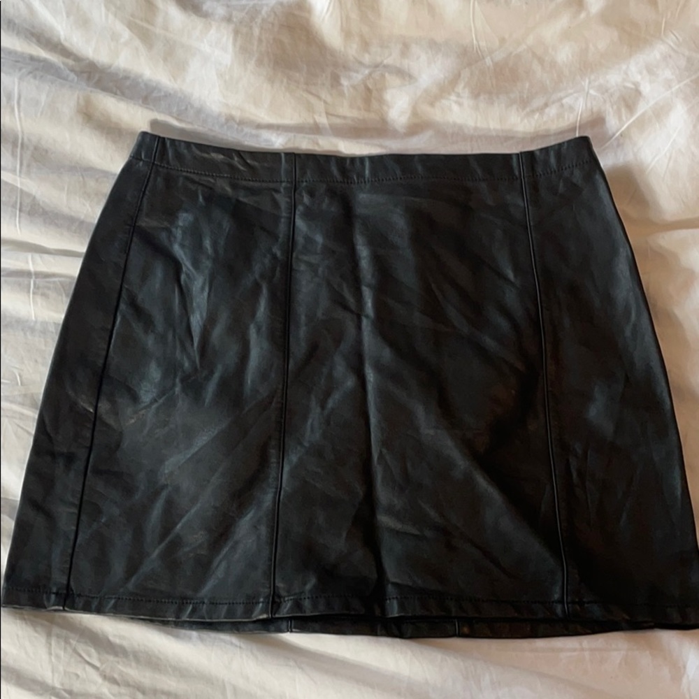 Black leather skirt